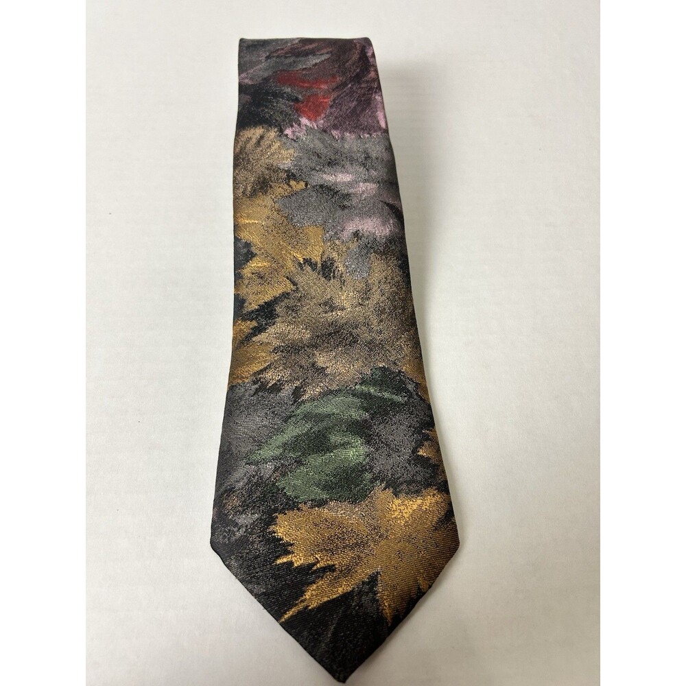 Vintage Wembley Men’s Tie Abstract Floral Multicolor Polyester Necktie